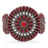 Vintage Navajo Violet & Jeffrey Begay Sterling Silver Red Coral Cuff Bracelet