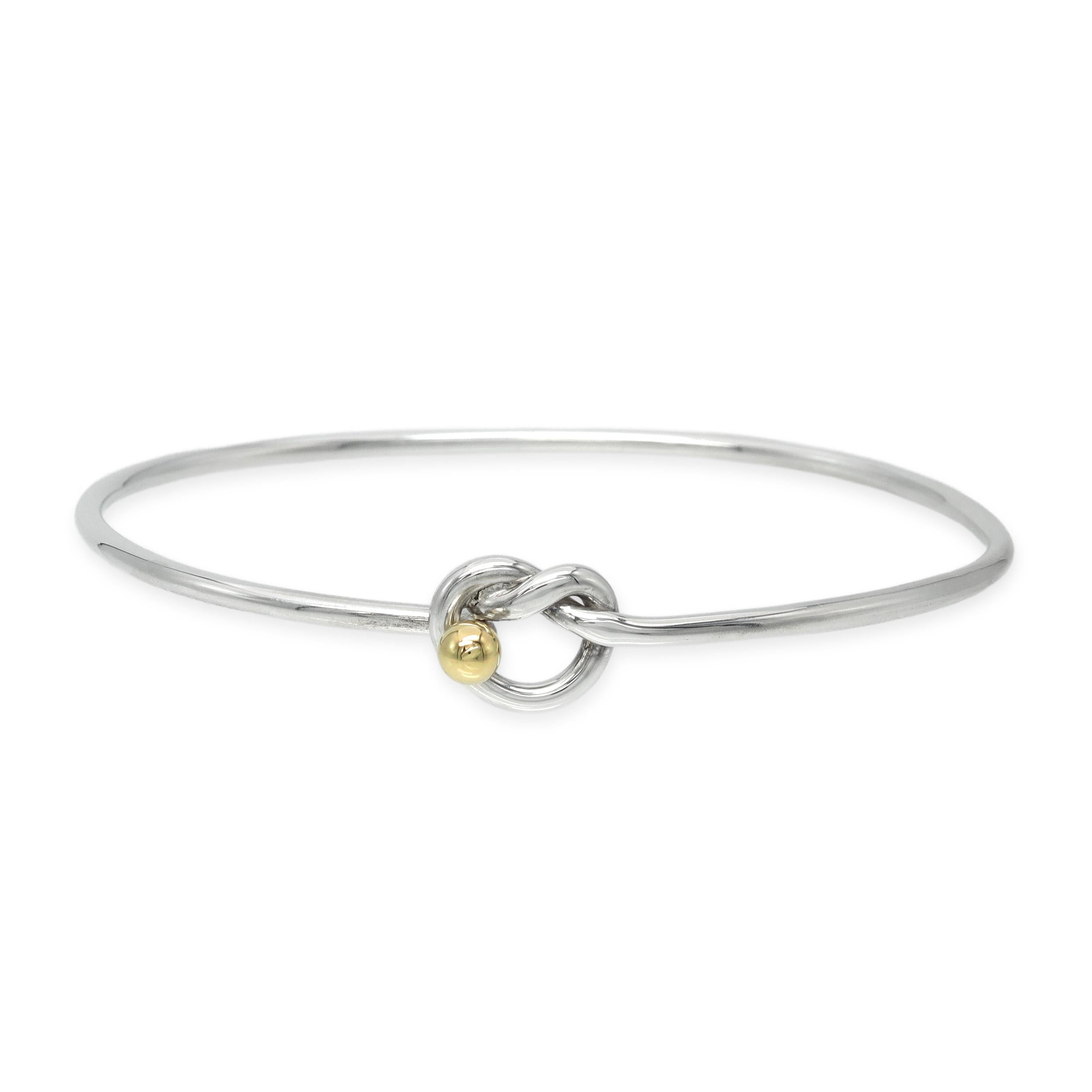 Tiffany & Co. 18k Yellow Gold Sterling Silver Love Knot Bangle Bracelet
