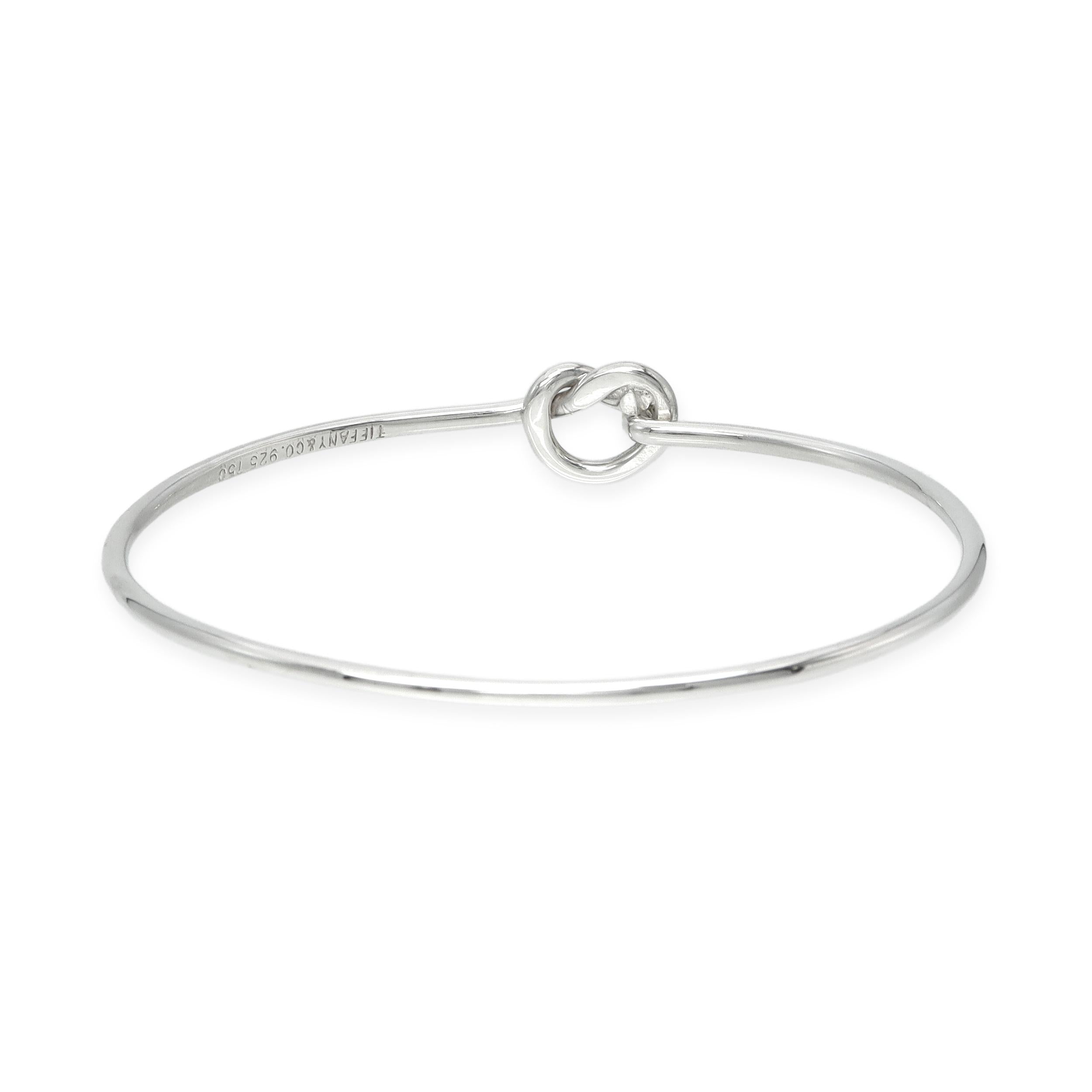 Tiffany & Co. 18k Yellow Gold Sterling Silver Love Knot Bangle Bracelet