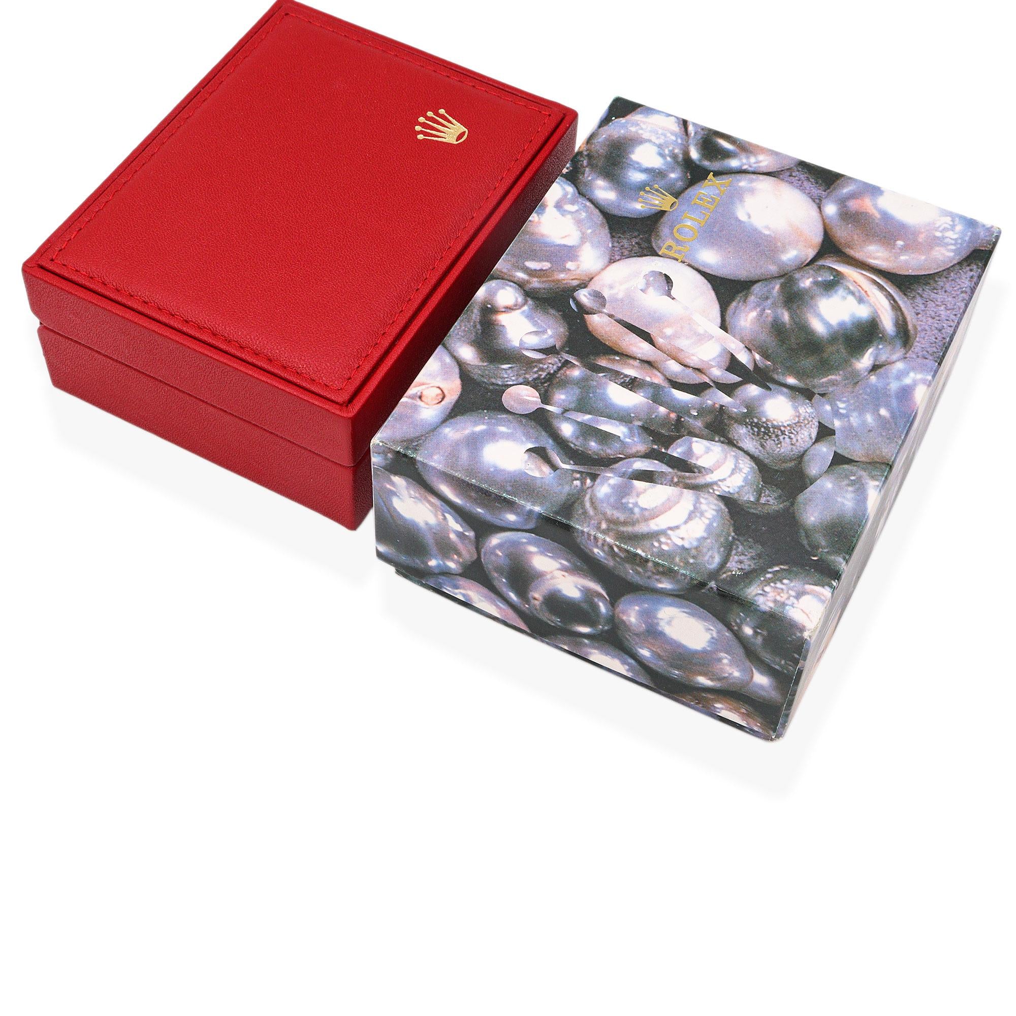 Vintage Ladies Rolex Box, Pearl Outer Box, Papers, Hang tag, and Cloth