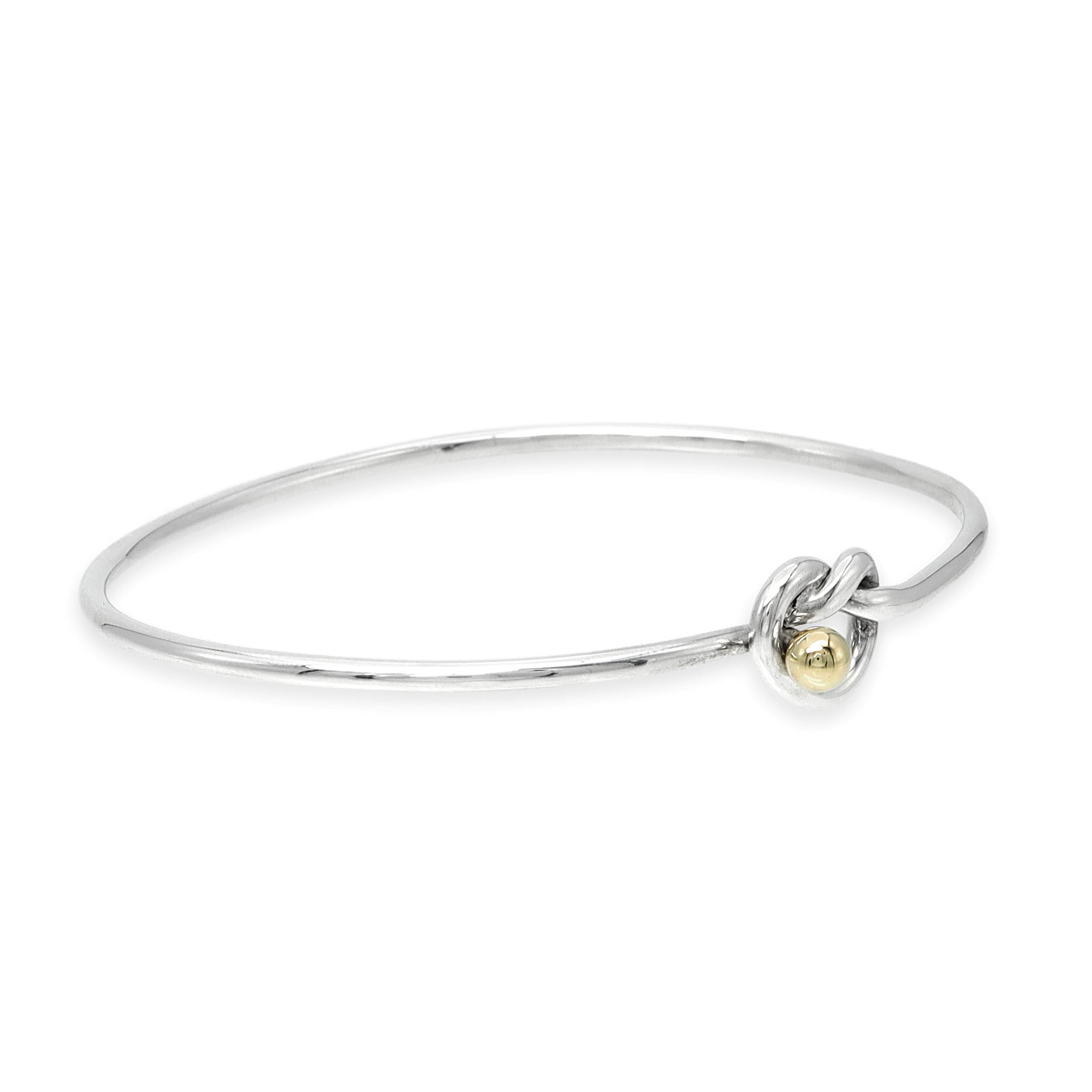 Tiffany & Co. 18k Yellow Gold Sterling Silver Love Knot Bangle Bracelet