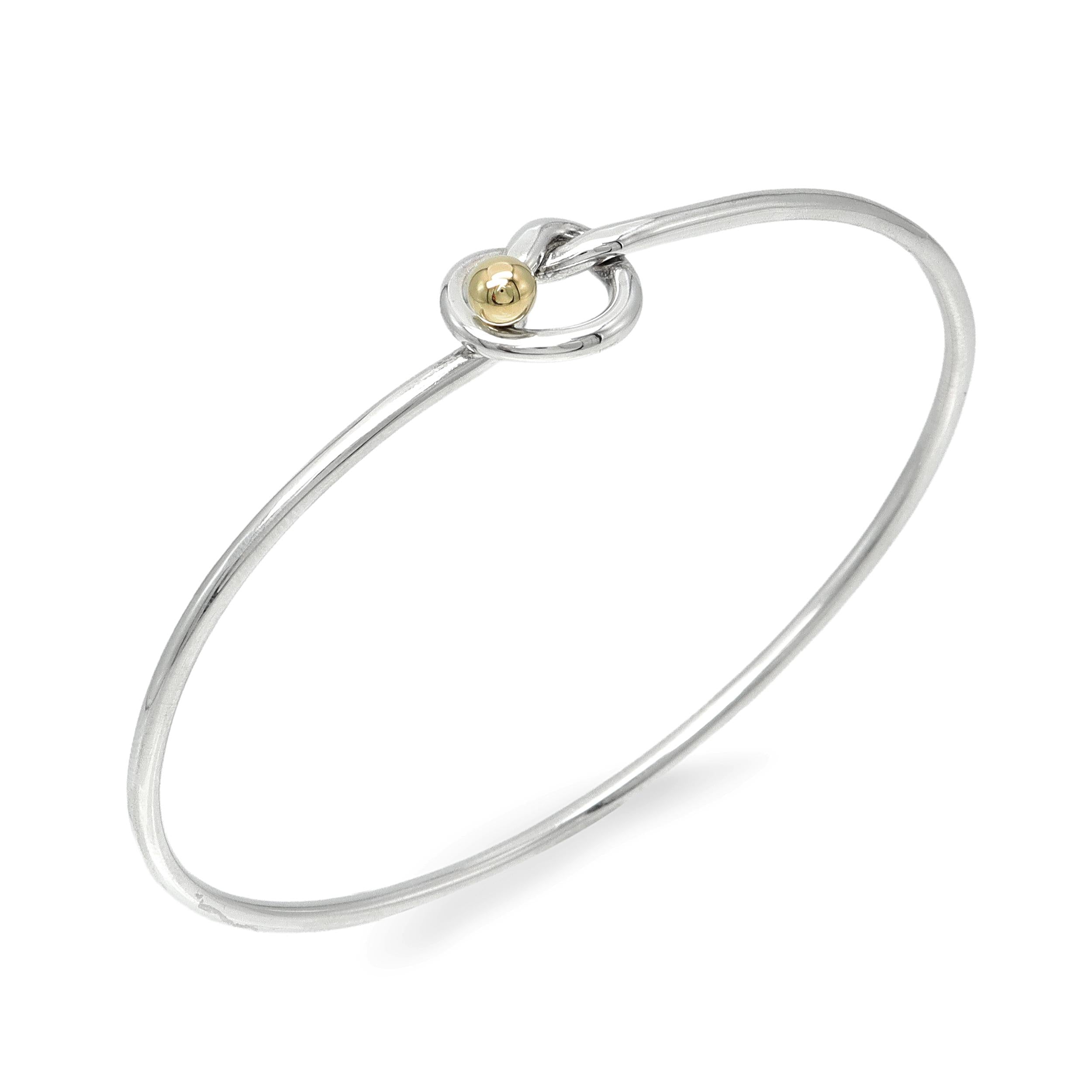 Tiffany & Co. 18k Yellow Gold Sterling Silver Love Knot Bangle Bracelet