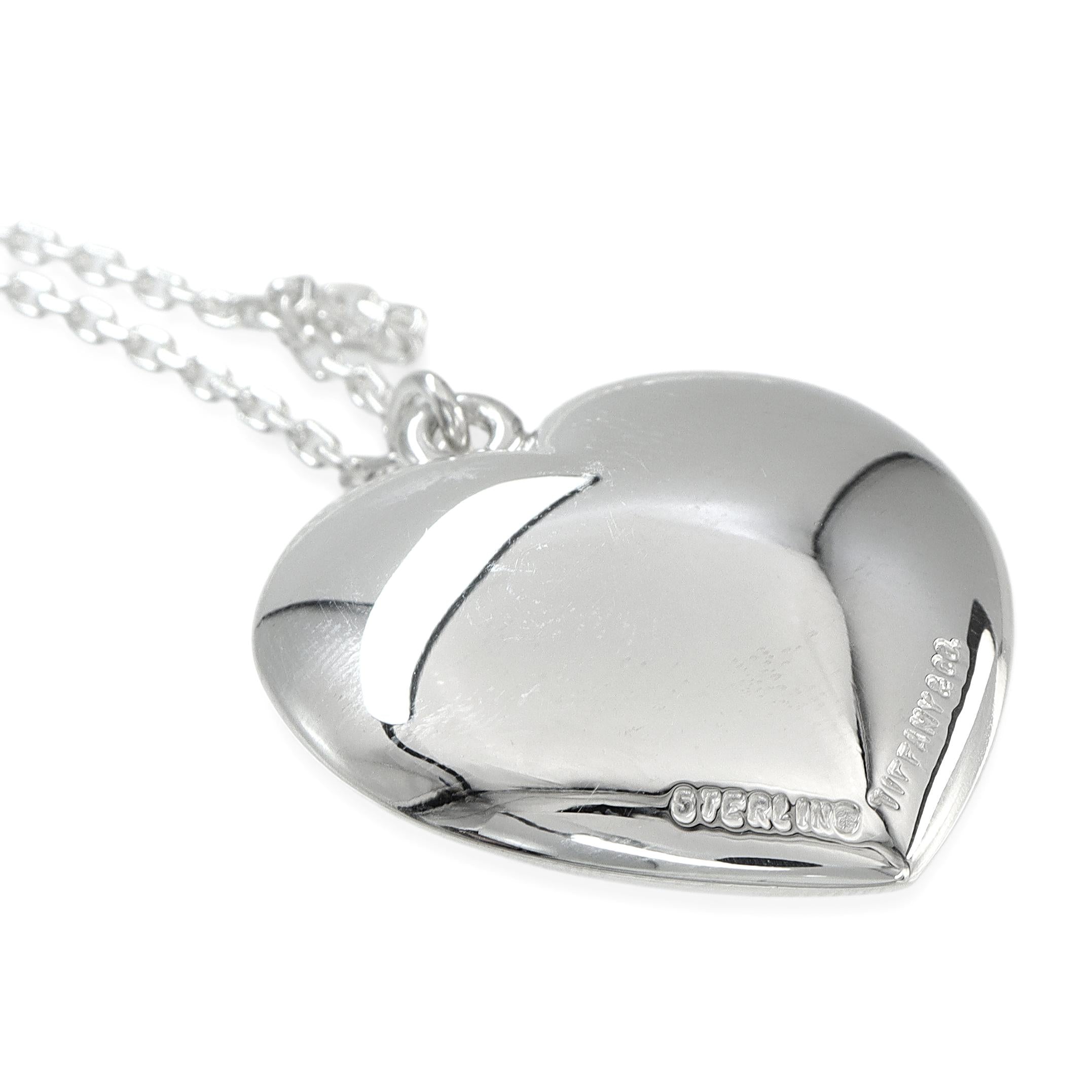 Tiffany & Co. Sterling Silver Puff Heart Pendant Necklace