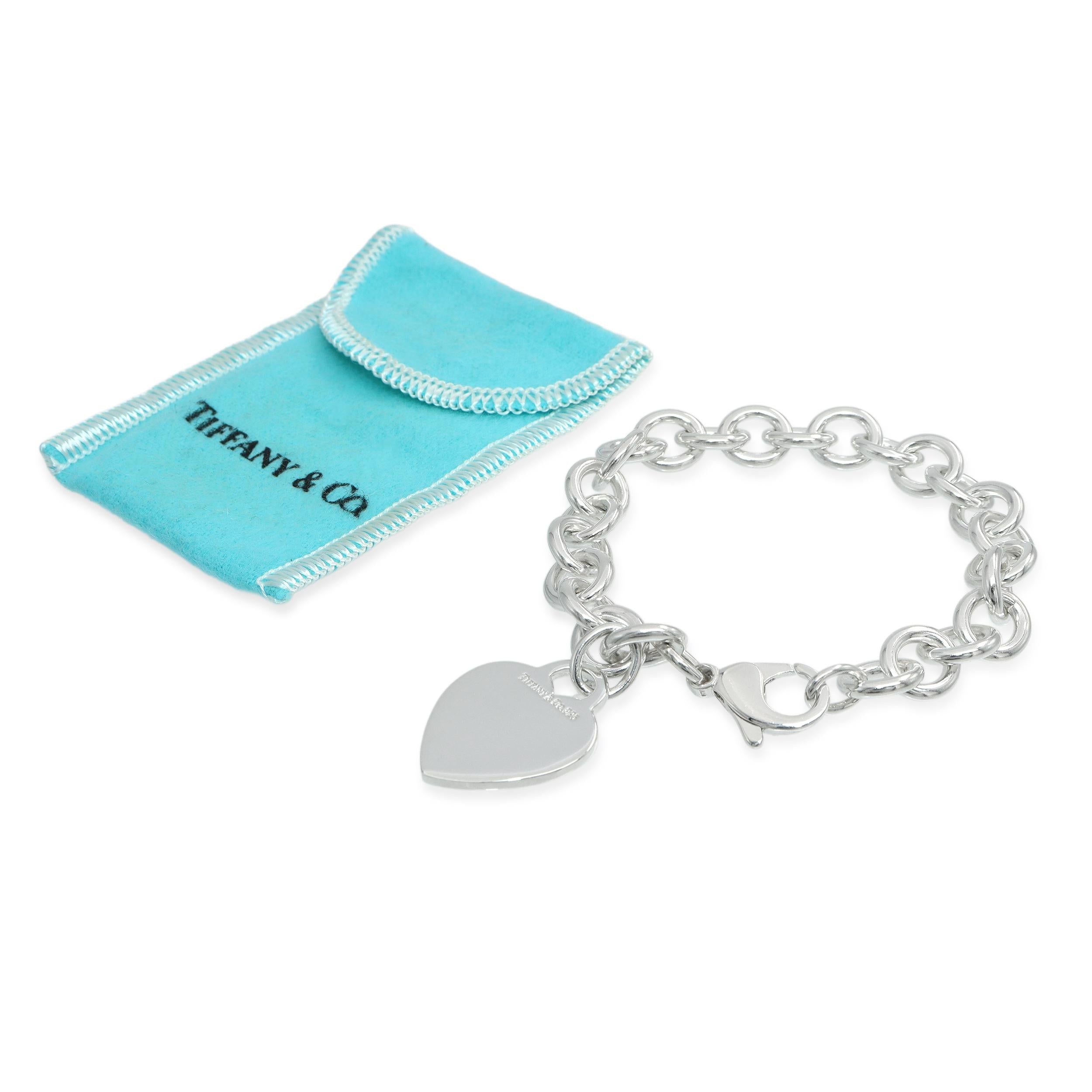 Tiffany & Co. Sterling Silver Heart Tag Link Bracelet