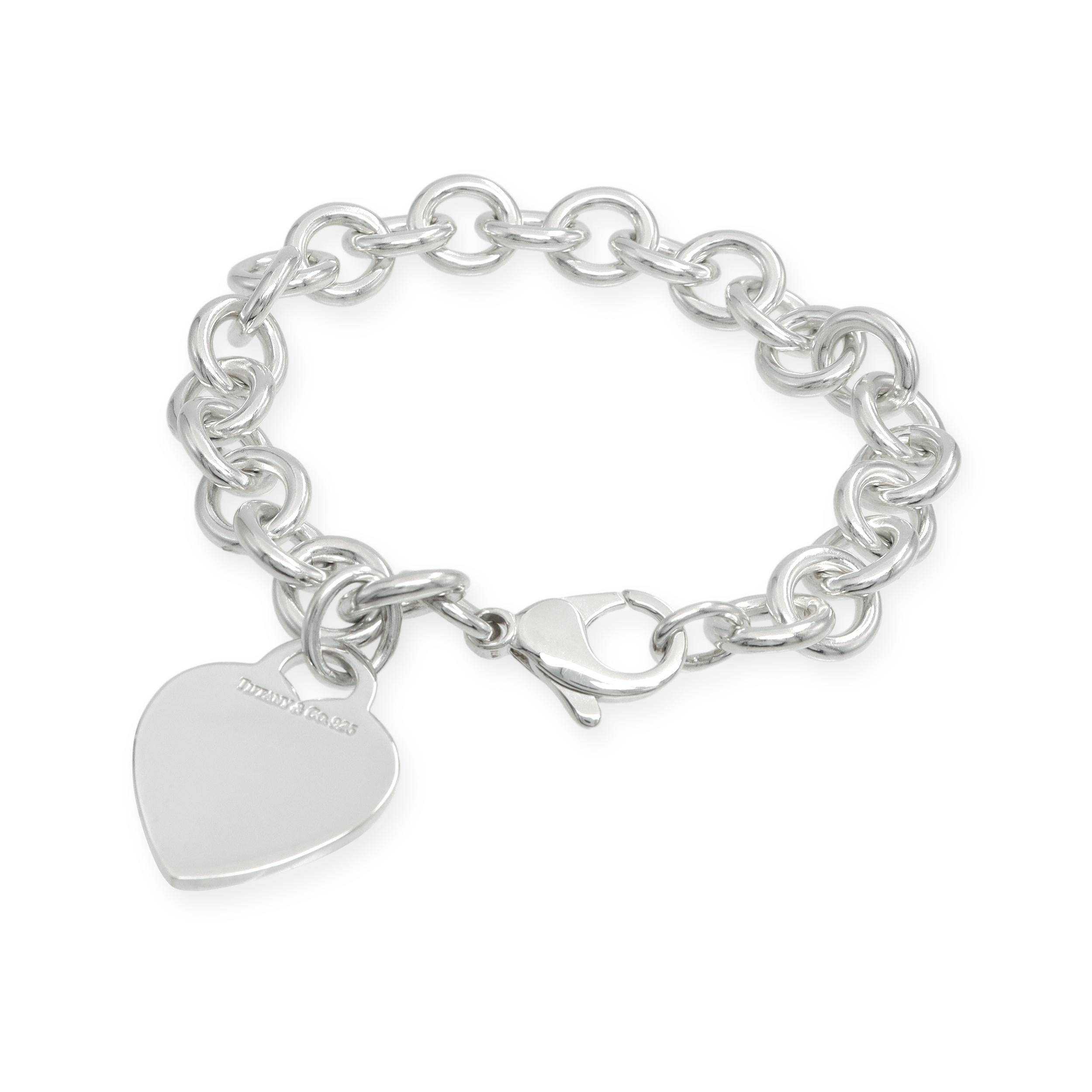 Tiffany & Co. Sterling Silver Heart Tag Link Bracelet
