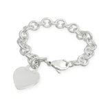 Tiffany & Co. Sterling Silver Heart Tag Link Bracelet