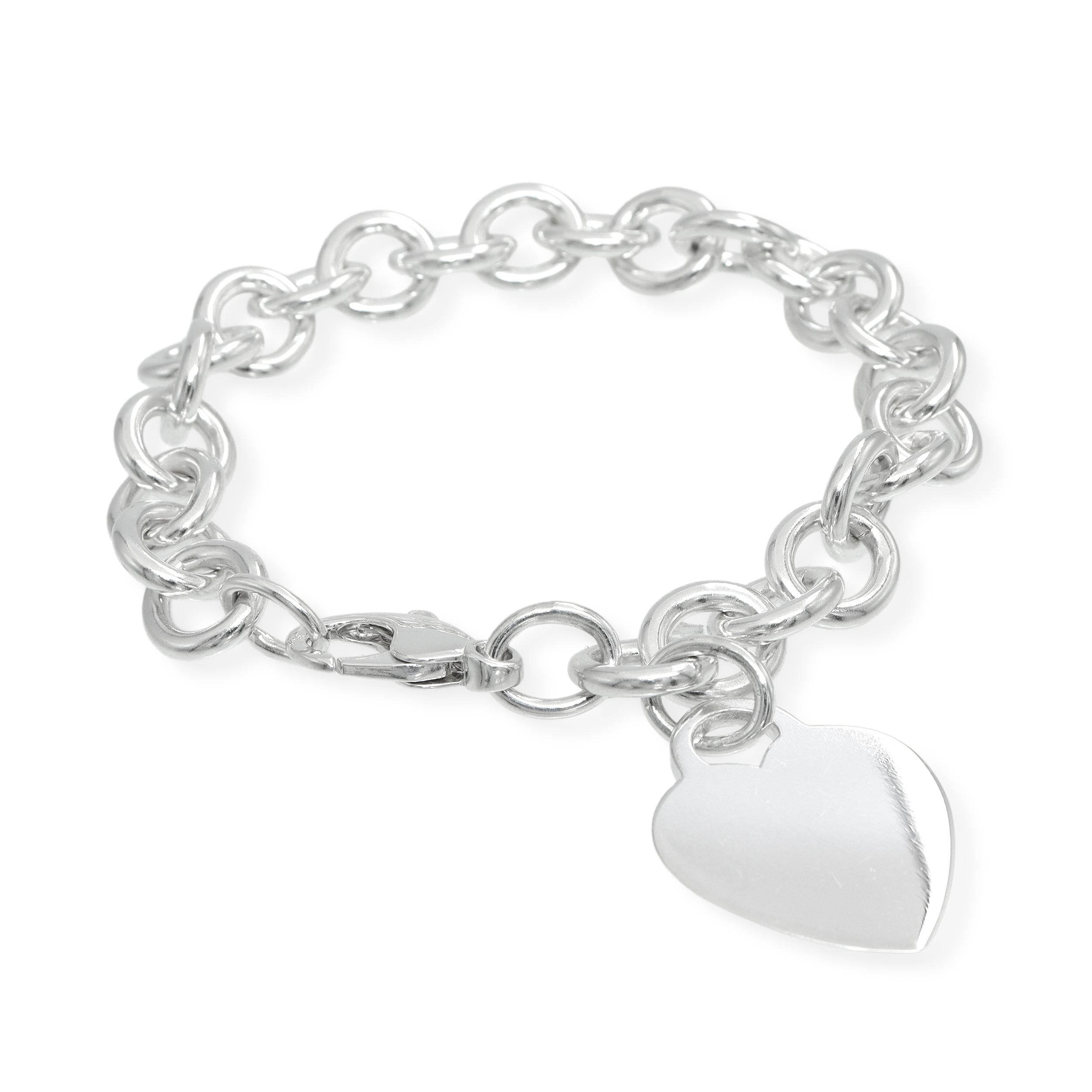 Tiffany & Co. Sterling Silver Heart Tag Link Bracelet