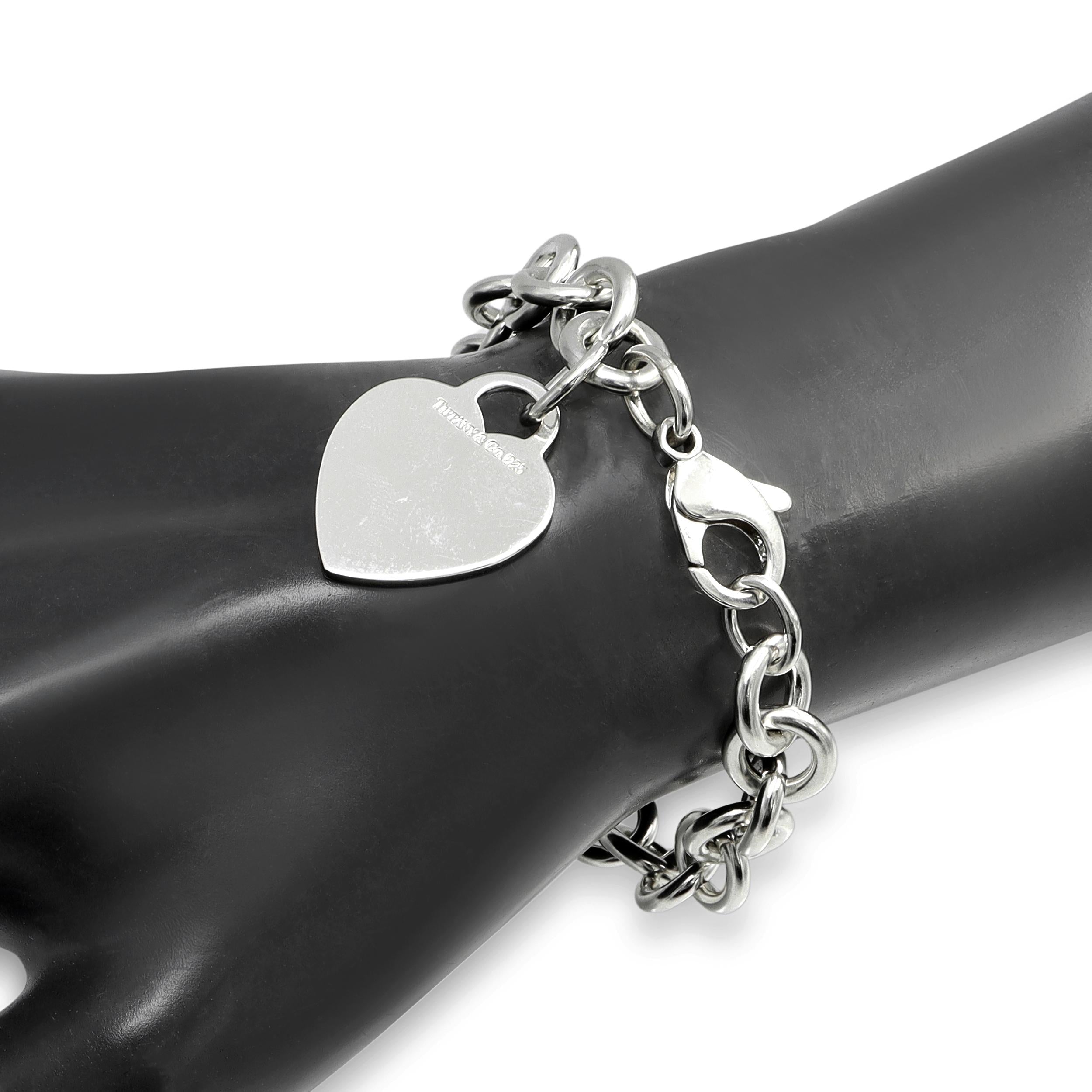 Tiffany & Co. Sterling Silver Heart Tag Link Bracelet