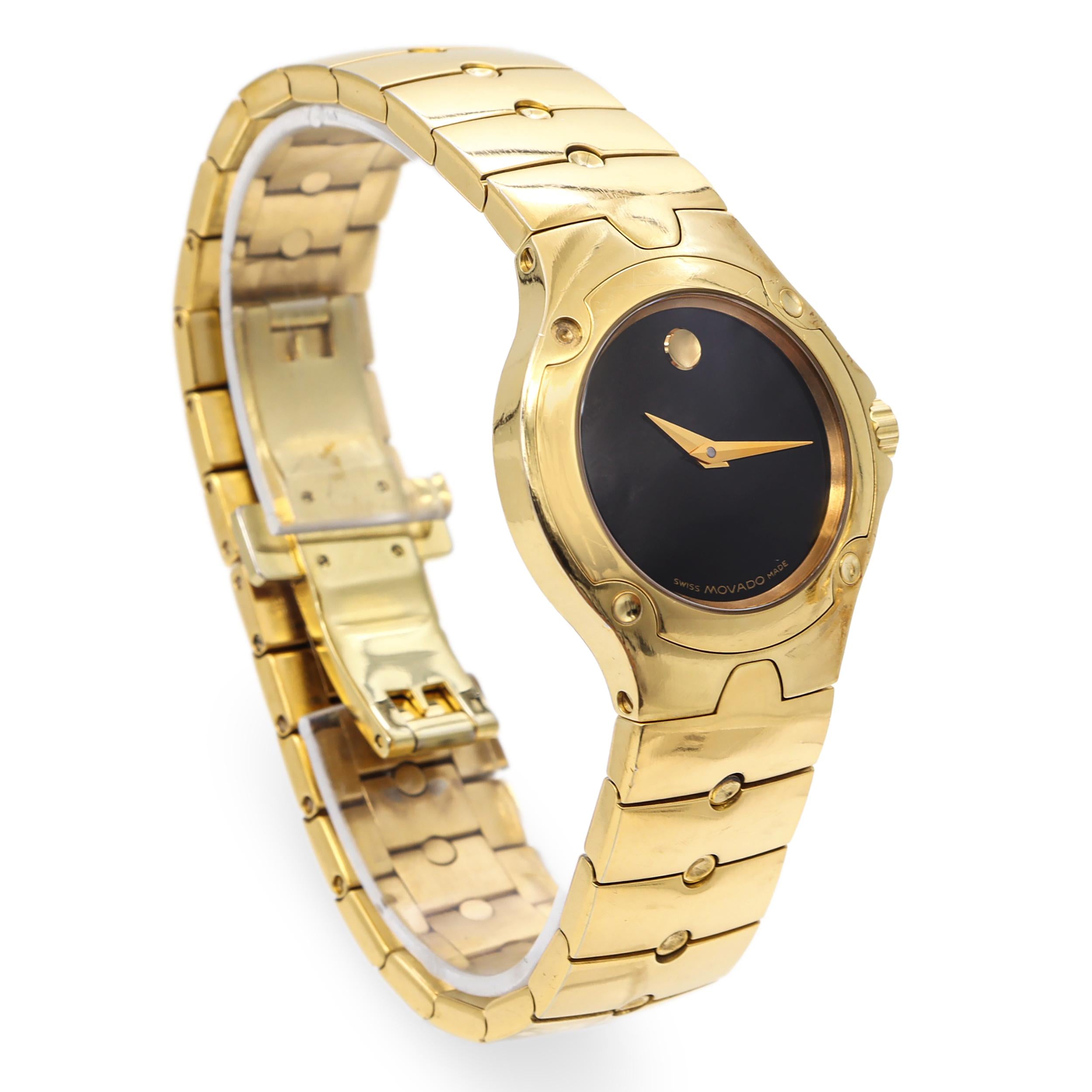 Movado Gold Tone Stainless Steel Quartz Sports Edition Women's Watch