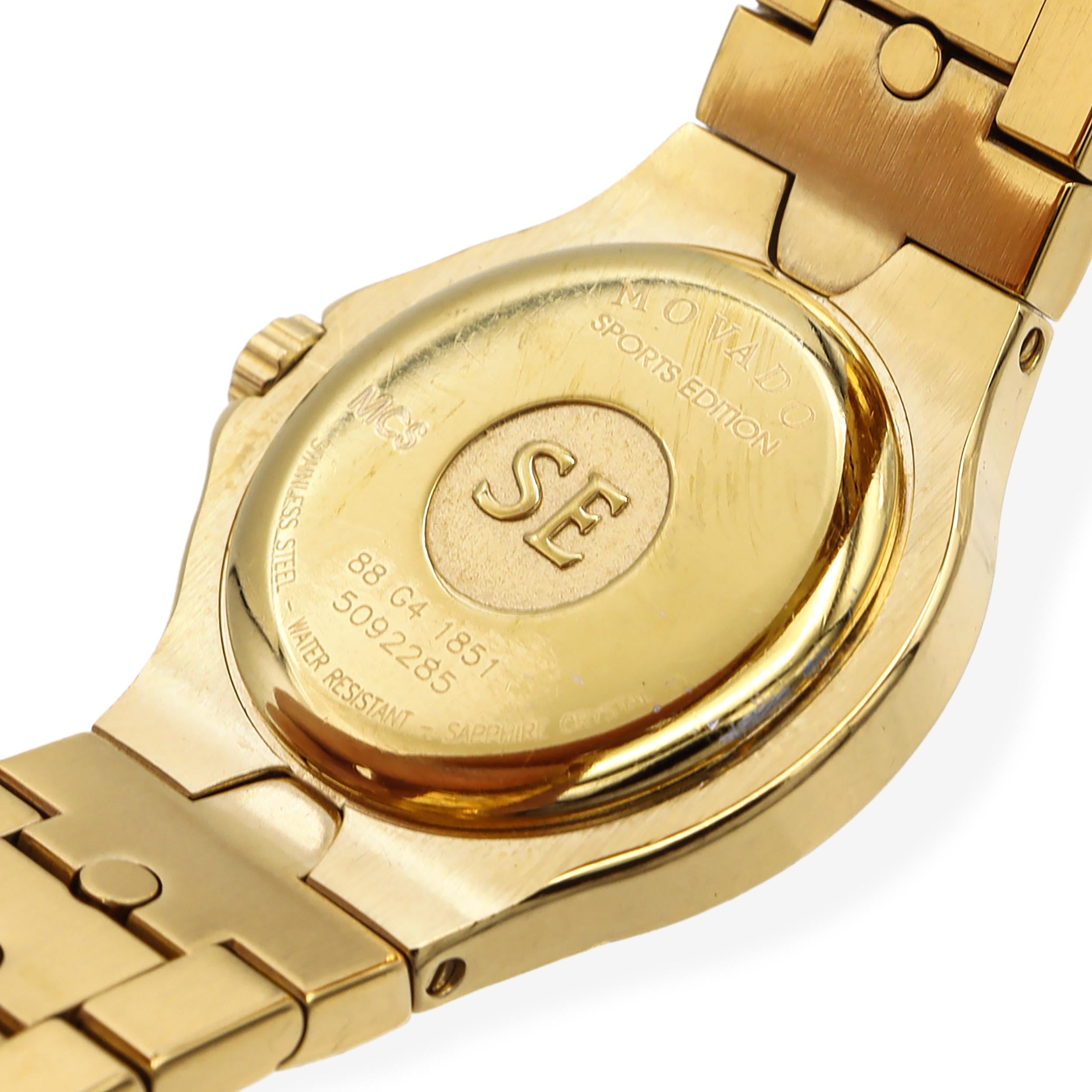 Movado Gold Tone Stainless Steel Quartz Sports Edition Women's Watch