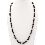 14k Yellow Gold Black Onyx Beaded Strand Necklace