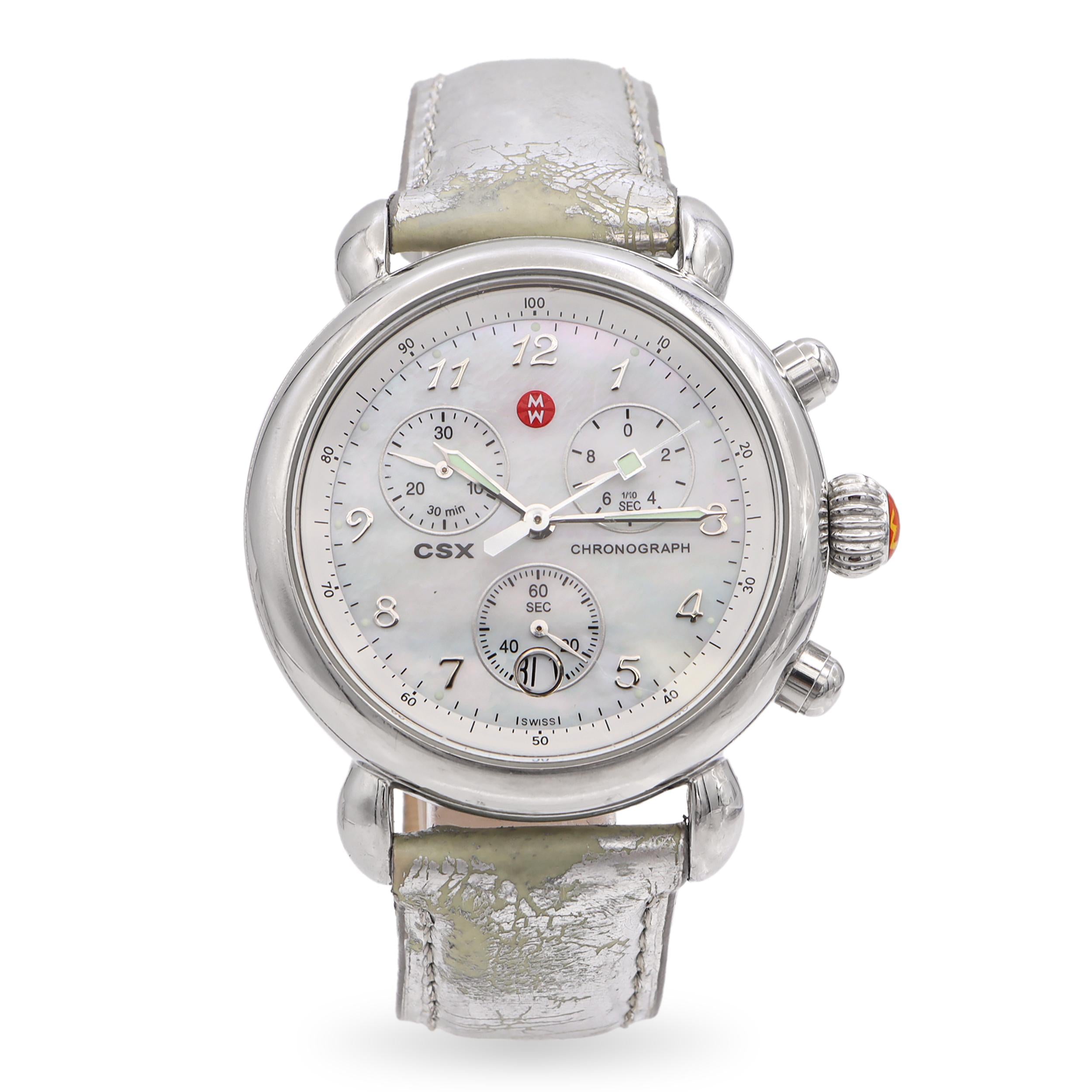 Michele CSX Stainless Steel Chronograph Ladies Quartz Watch