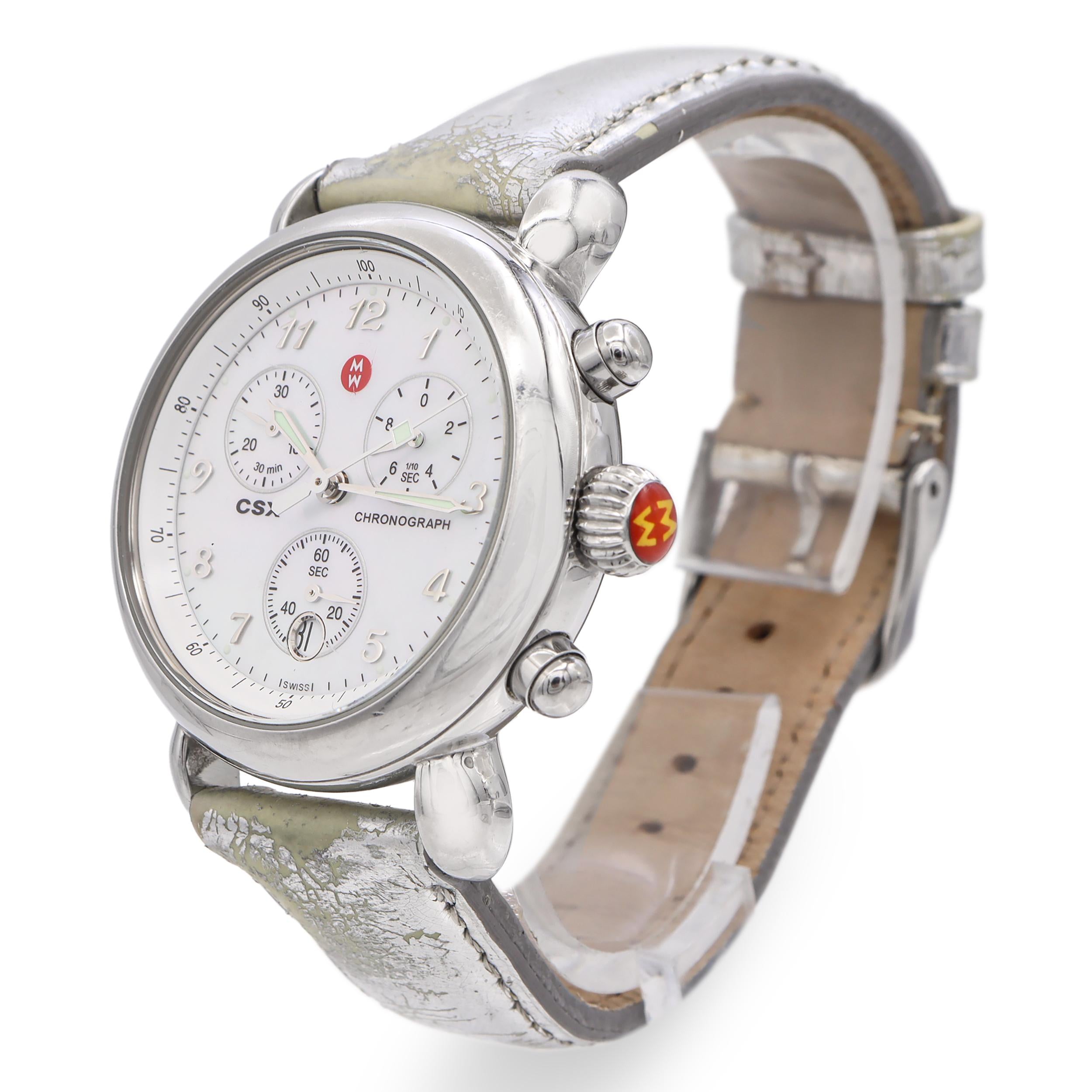 Michele CSX Stainless Steel Chronograph Ladies Quartz Watch