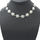 Georg Jensen USA Sterling Silver Danish Rose Motif Necklace No. 44