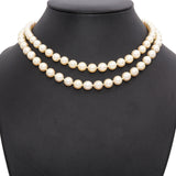 Vintage 14k Yellow Gold Double Pearl Strand Necklace