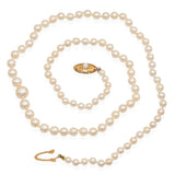 Vintage 18k Yellow Gold Pearl Strand Necklace
