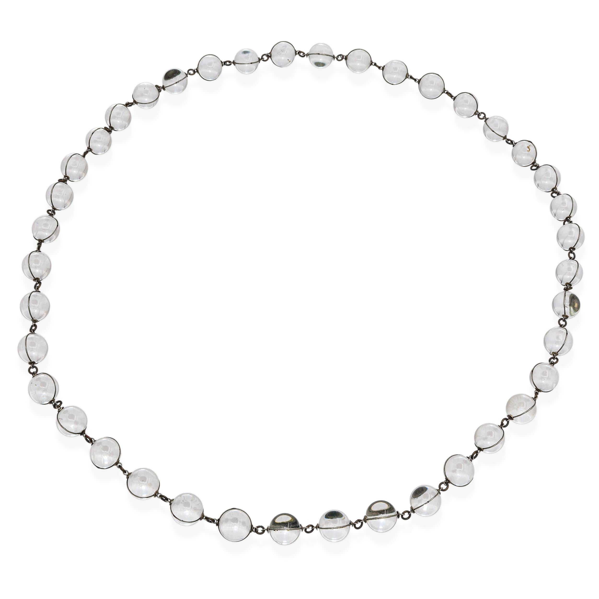 Antique Pools of Light Crystal Bead Necklace