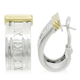 Tiffany & Co. Atlas Sterling Silver & 18k Yellow Gold Huggie Earrings