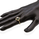 Vintage 14k Yellow Gold Tahitian Pearl and Diamond Ring