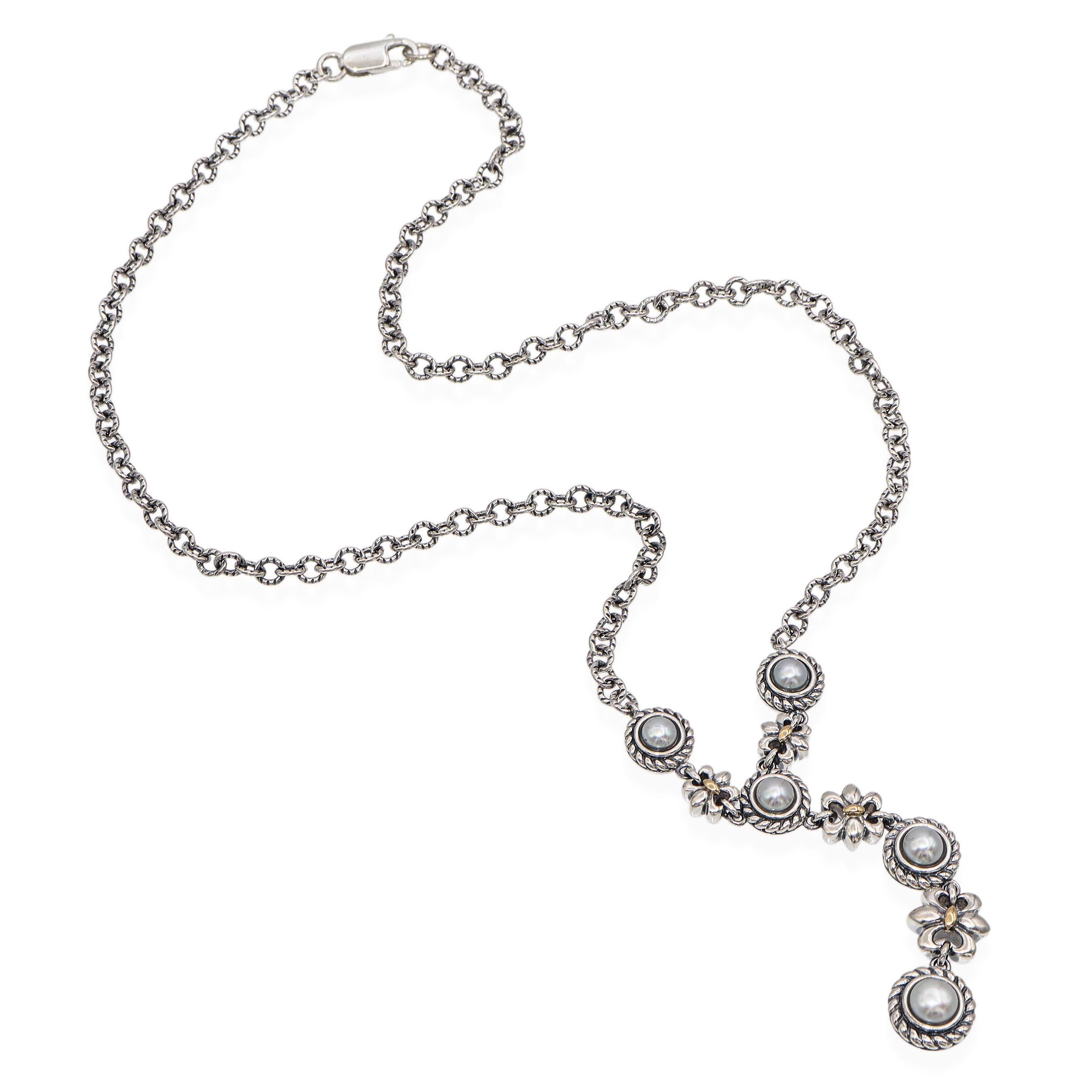 Vintage T & C 14k Yellow Gold and Sterling Silver Mabe Pearl Jewelry Set