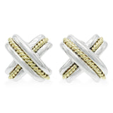Tiffany & Co. Signature X Sterling Silver & 18k Yellow Gold Earrings