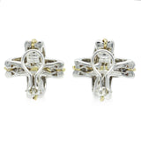 Tiffany & Co. Signature X Sterling Silver & 18k Yellow Gold Earrings
