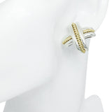 Tiffany & Co. Signature X Sterling Silver & 18k Yellow Gold Earrings