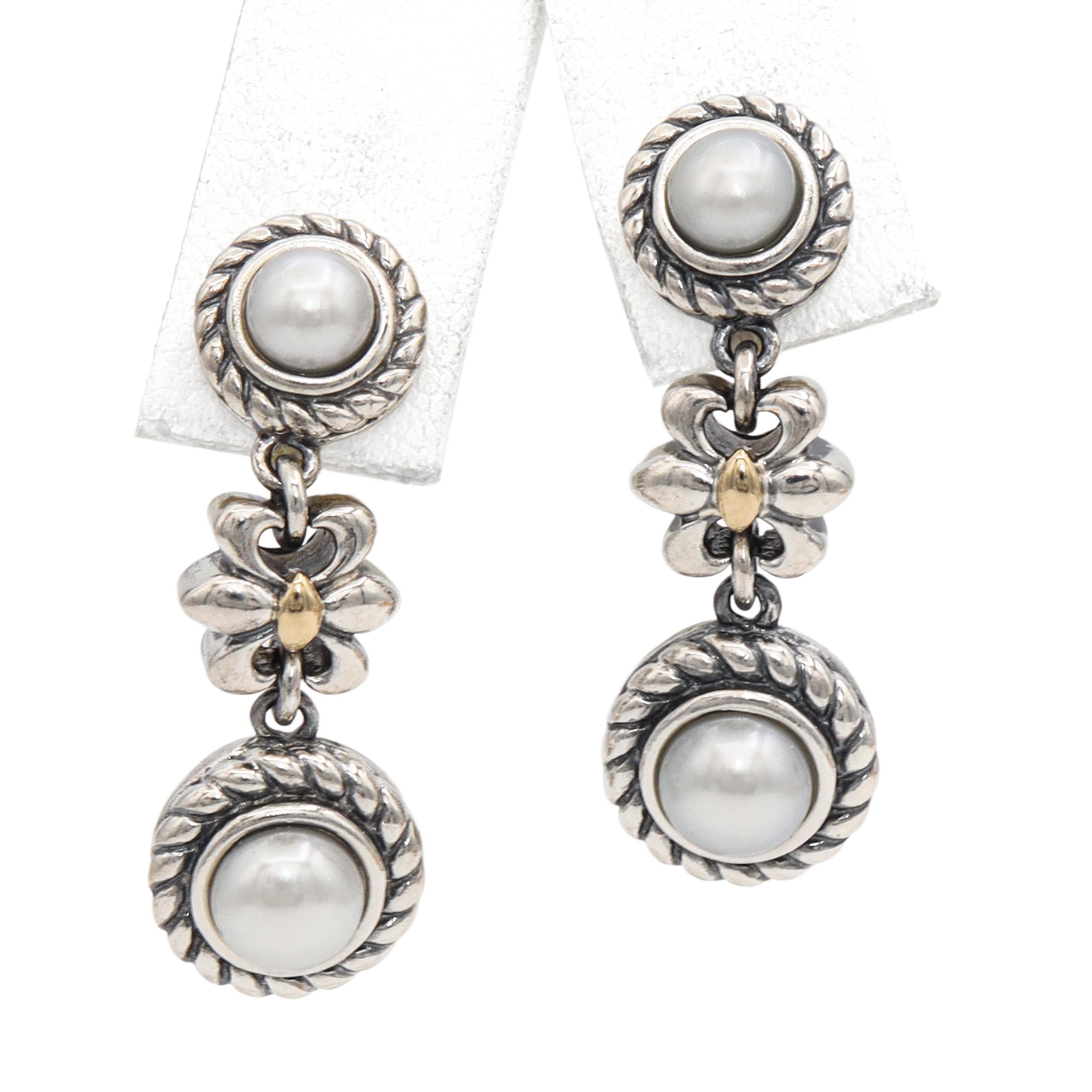 Vintage T & C 14k Yellow Gold and Sterling Silver Mabe Pearl Jewelry Set