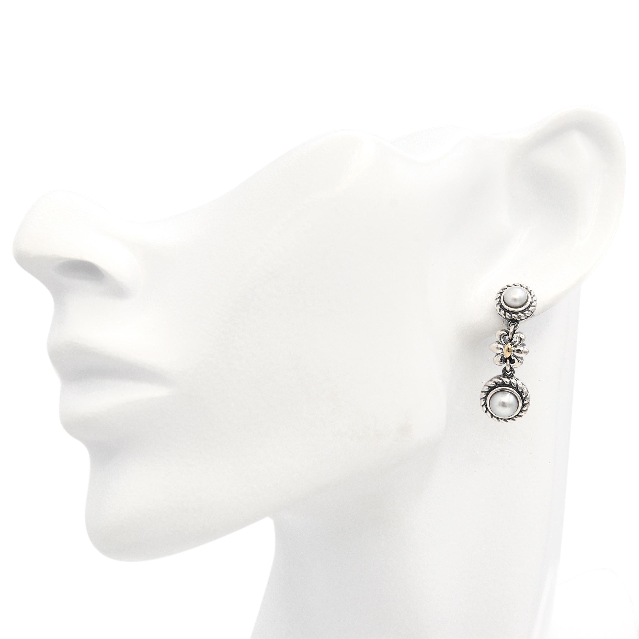 Vintage T & C 14k Yellow Gold and Sterling Silver Mabe Pearl Jewelry Set