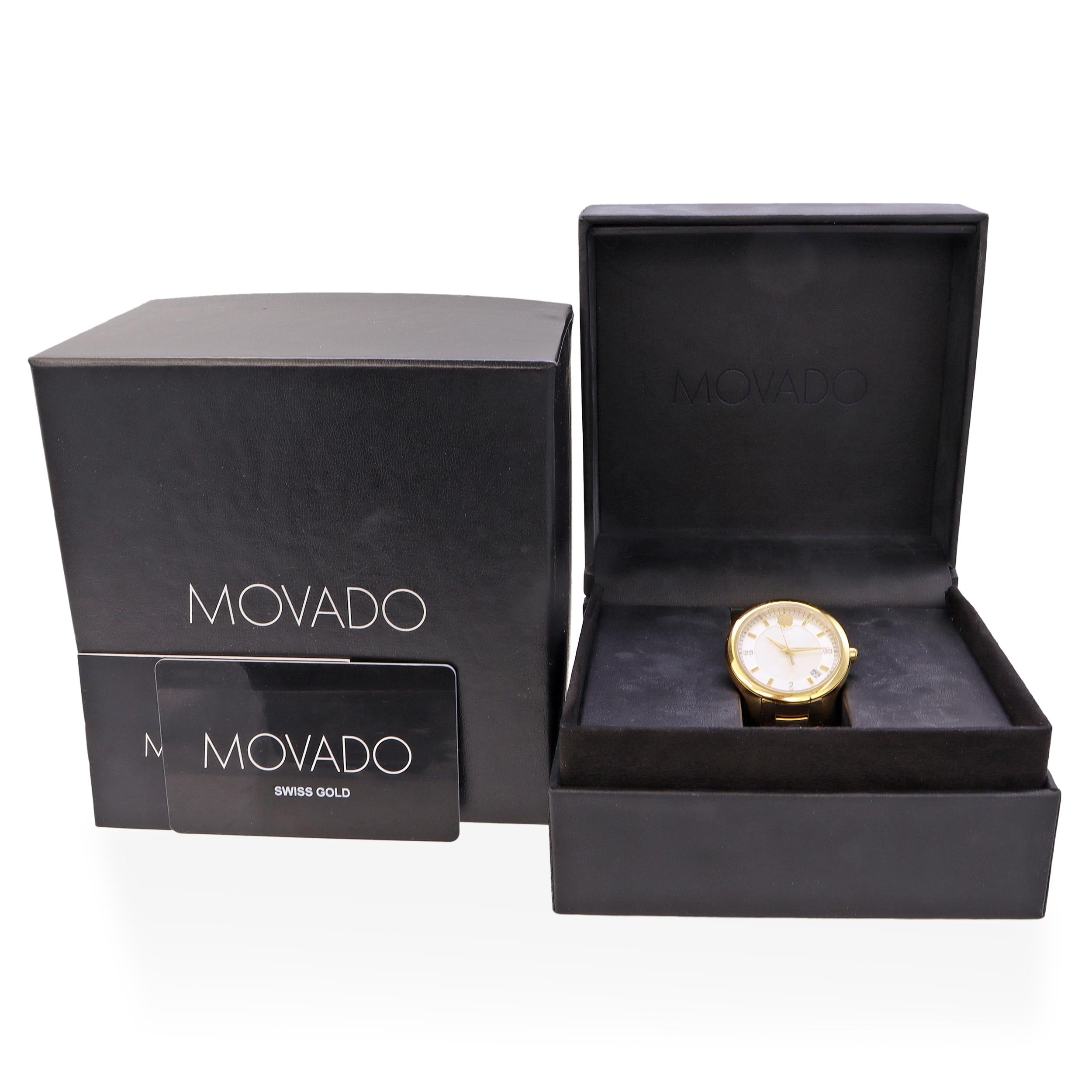 Movado Bellina Gold Toned Stainless Steel Men's Quartz Watch