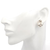 Vintage Georg Jensen Hammered Tulip 100 Denmark Sterling Silver Clip On Earrings