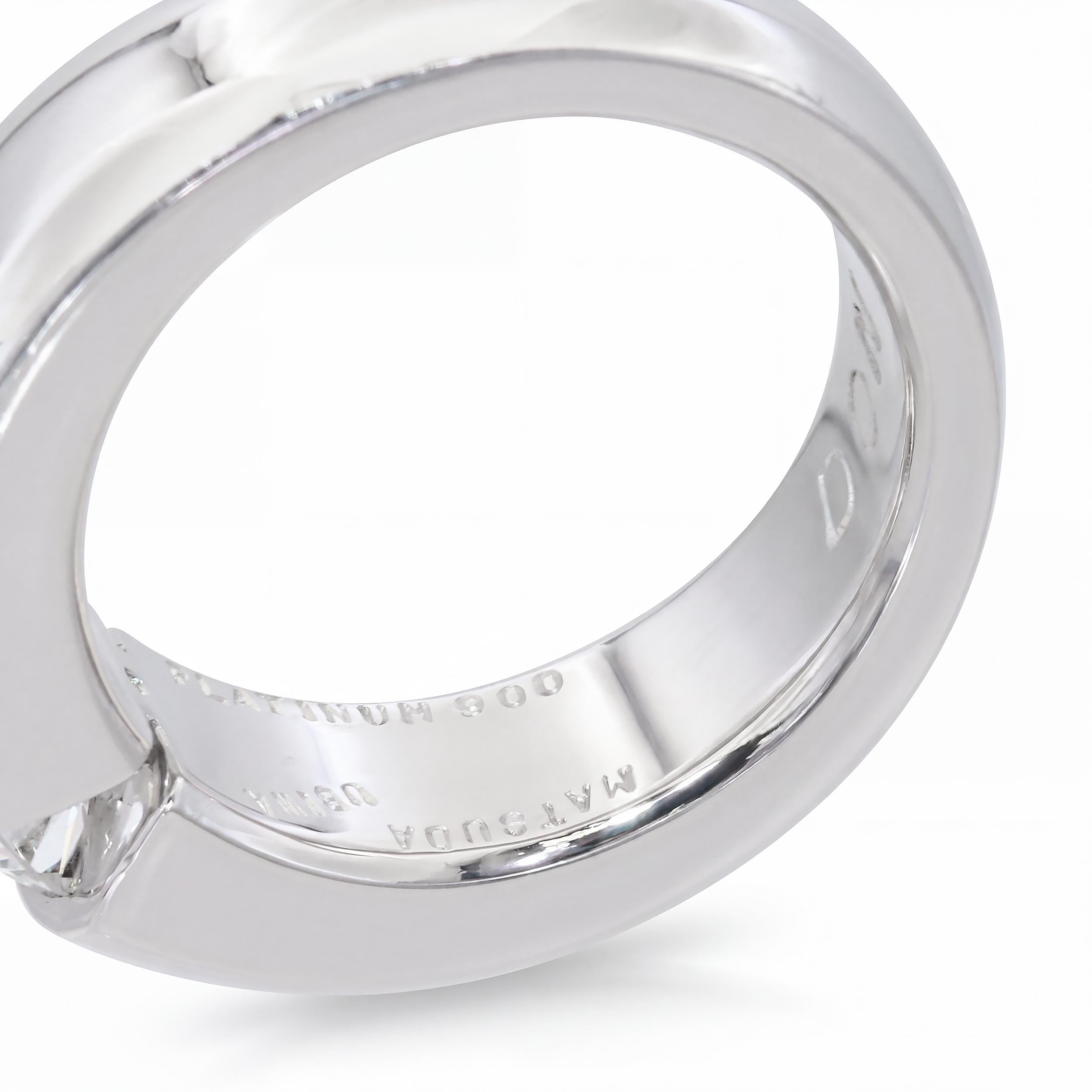 Tokyo Matsuda Ubiwa Platinum 0.60ct Diamond Tension Set Ring