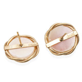 Vintage 14k Yellow Gold Mabe Pearl Earrings