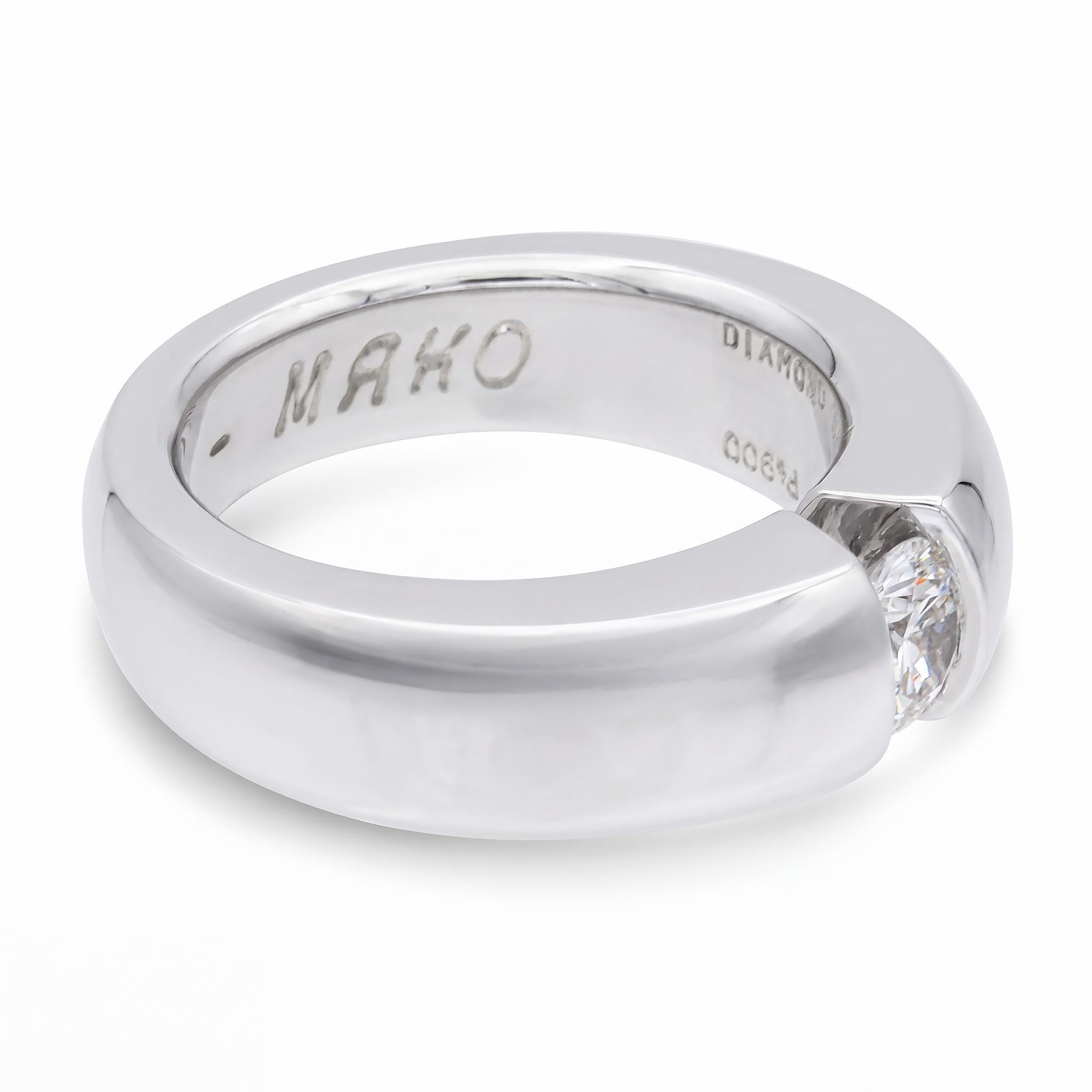 Tokyo Matsuda Ubiwa Platinum 0.60ct Diamond Tension Set Ring