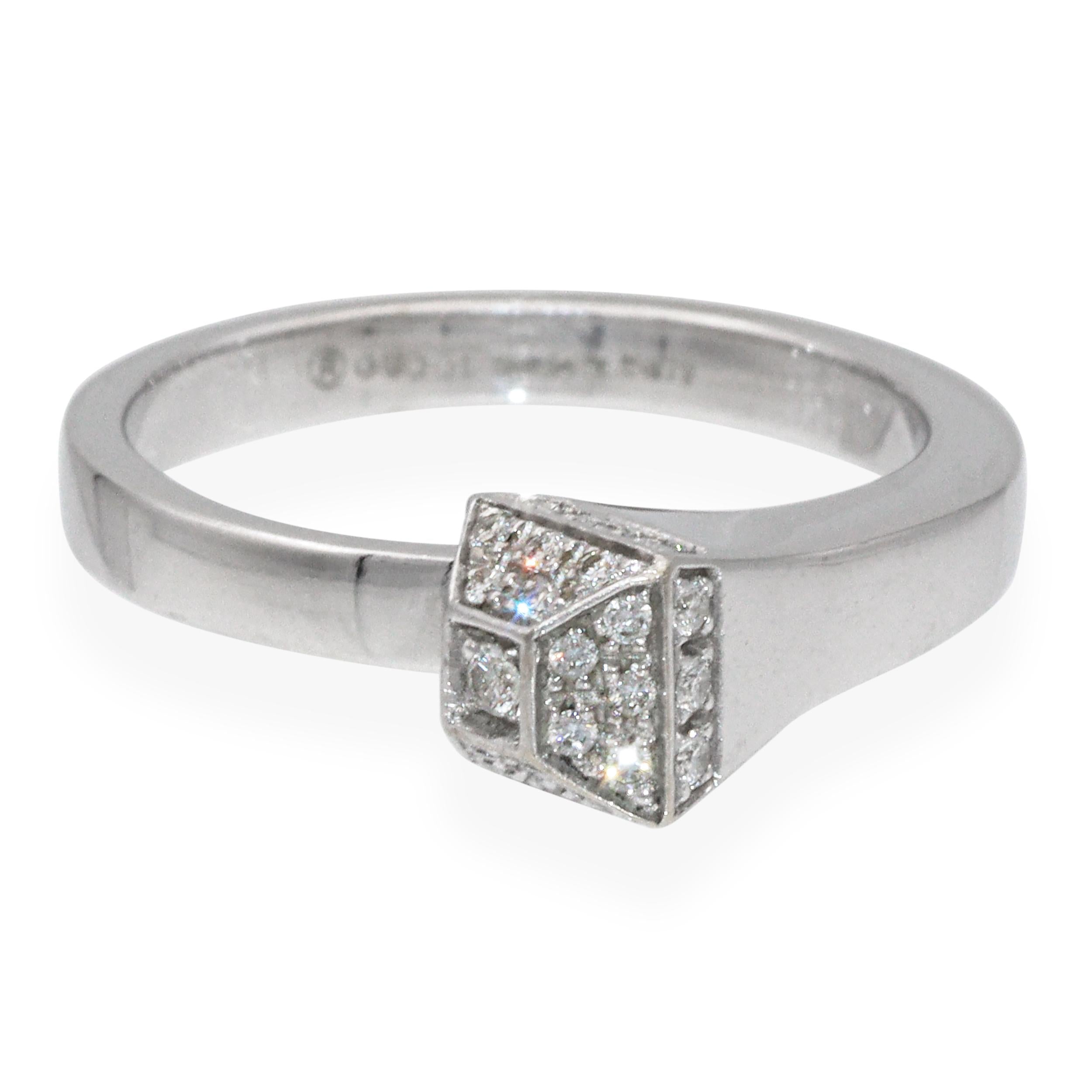 Gucci 18k White Gold Diamond Pave Chiodo Nail Ring