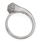 Gucci 18k White Gold Diamond Pave Chiodo Nail Ring