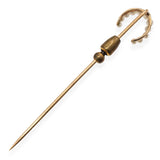 Vintage 14k Yellow Gold Pearl Horseshoe Stick Pin