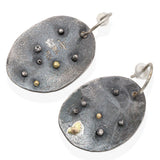 Vintage Sterling Silver & 14k Yellow Gold Earrings