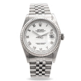 1988 Rolex Datejust Stainless Steel White Roman Automatic Men's Watch 16234