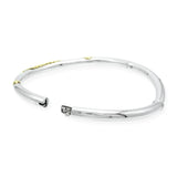 Sterling Silver Two-Tone Leaf Motif Hinged Collar Necklace