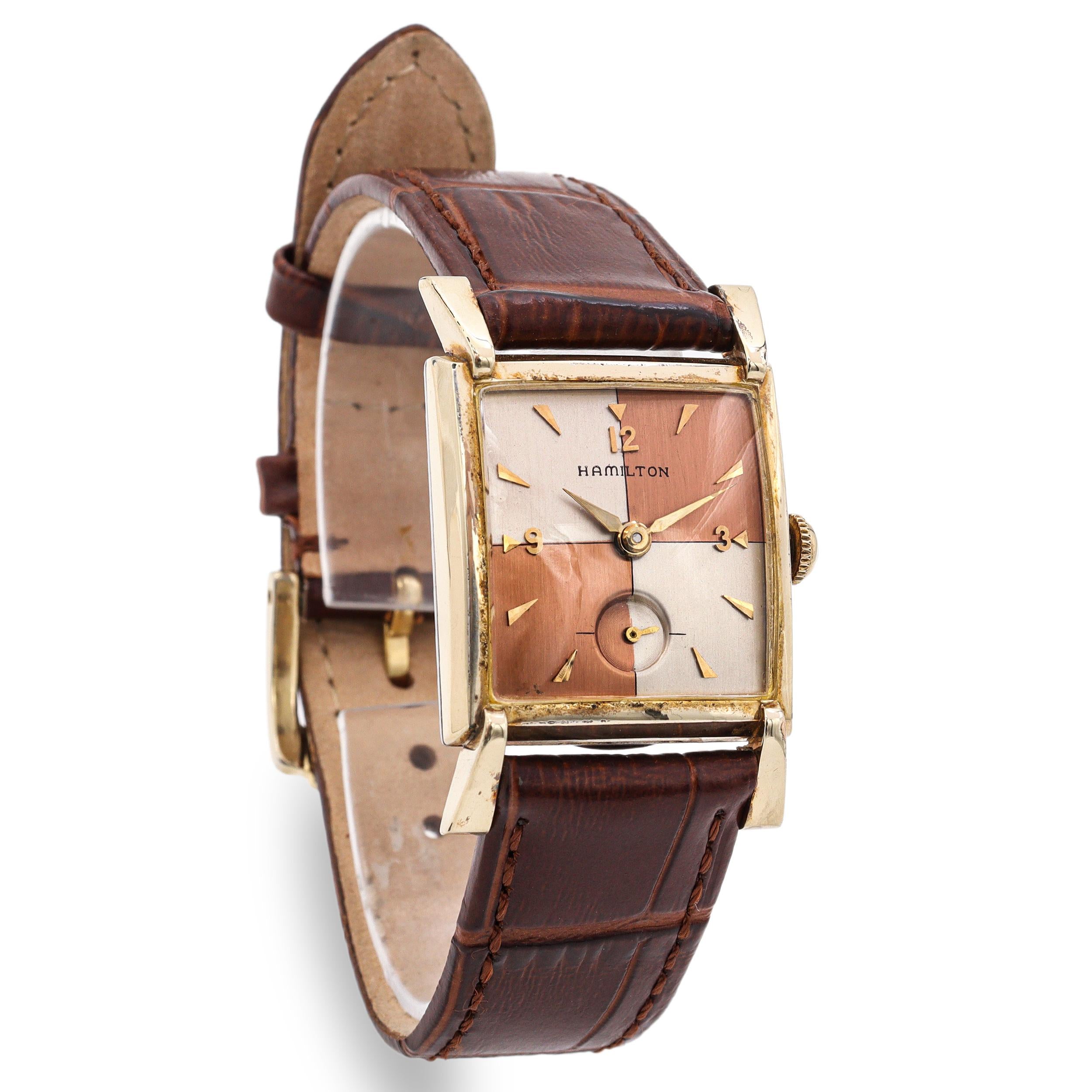 Vintage Hamilton 10K Gold Filled Two-Tone Quad Dial Hand-Wind Men's Watch