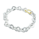 Tiffany & Co. Sterling Silver & 18K Yellow Gold Open Heart Link Bracelet