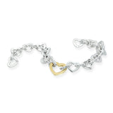 Tiffany & Co. Sterling Silver & 18K Yellow Gold Open Heart Link Bracelet