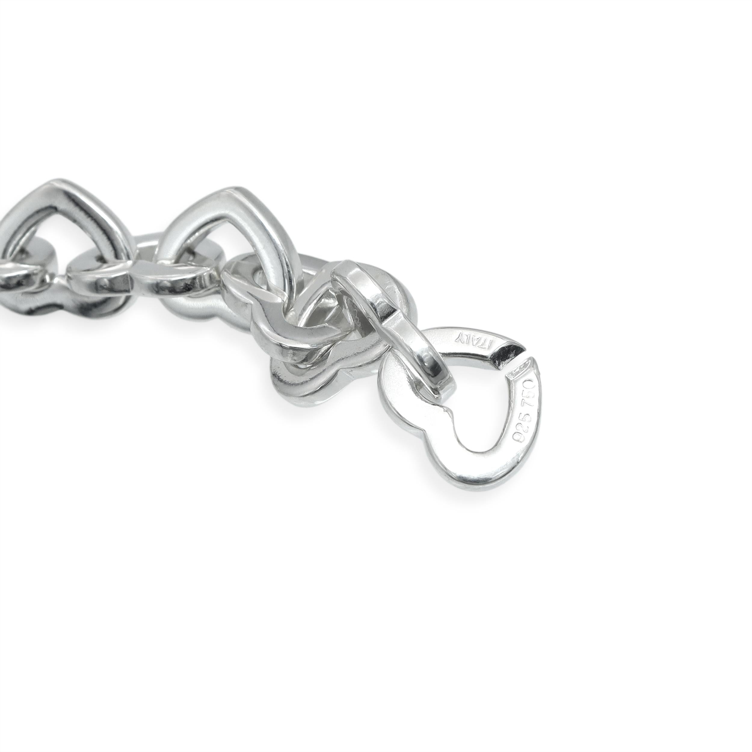 Tiffany & Co. Sterling Silver & 18K Yellow Gold Open Heart Link Bracelet