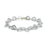 Tiffany & Co. Sterling Silver & 18K Yellow Gold Open Heart Link Bracelet