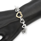 Tiffany & Co. Sterling Silver & 18K Yellow Gold Open Heart Link Bracelet