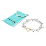 Tiffany & Co. Sterling Silver & 18K Yellow Gold Open Heart Link Bracelet
