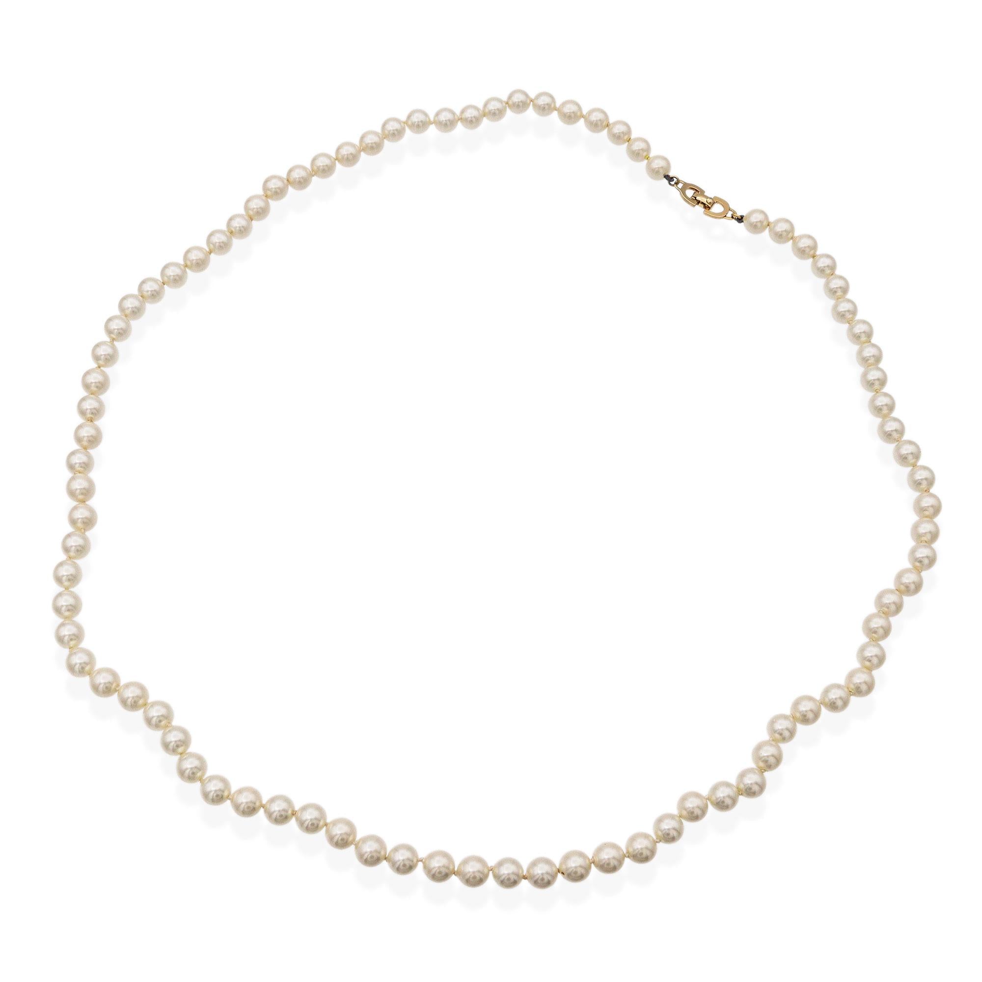 Vintage Christian Dior Faux Pearl Beaded Strand Necklace