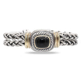 David Yurman Sterling Silver & 14k Gold Black Onyx Double Chain Bracelet