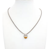 David Yurman Sterling Silver 14k Gold Citrine Acorn Pendant Necklace